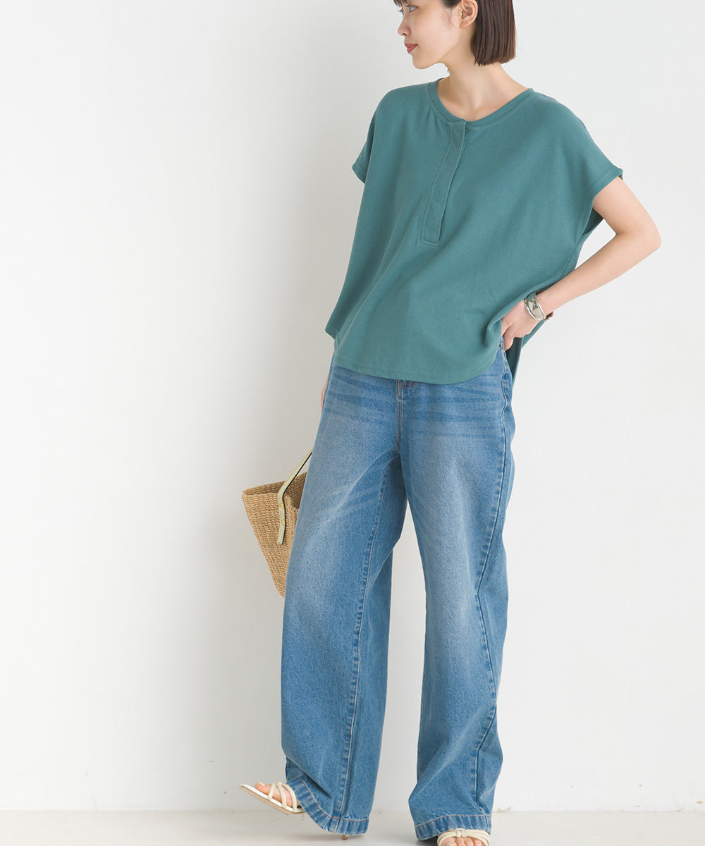 【OMNES Another Edition】ベアワッフルヘンリーネックトップス【7120-5055】