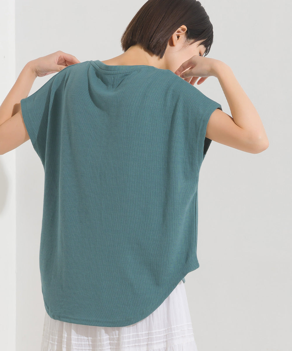 【OMNES Another Edition】ベアワッフルヘンリーネックトップス【7120-5055】
