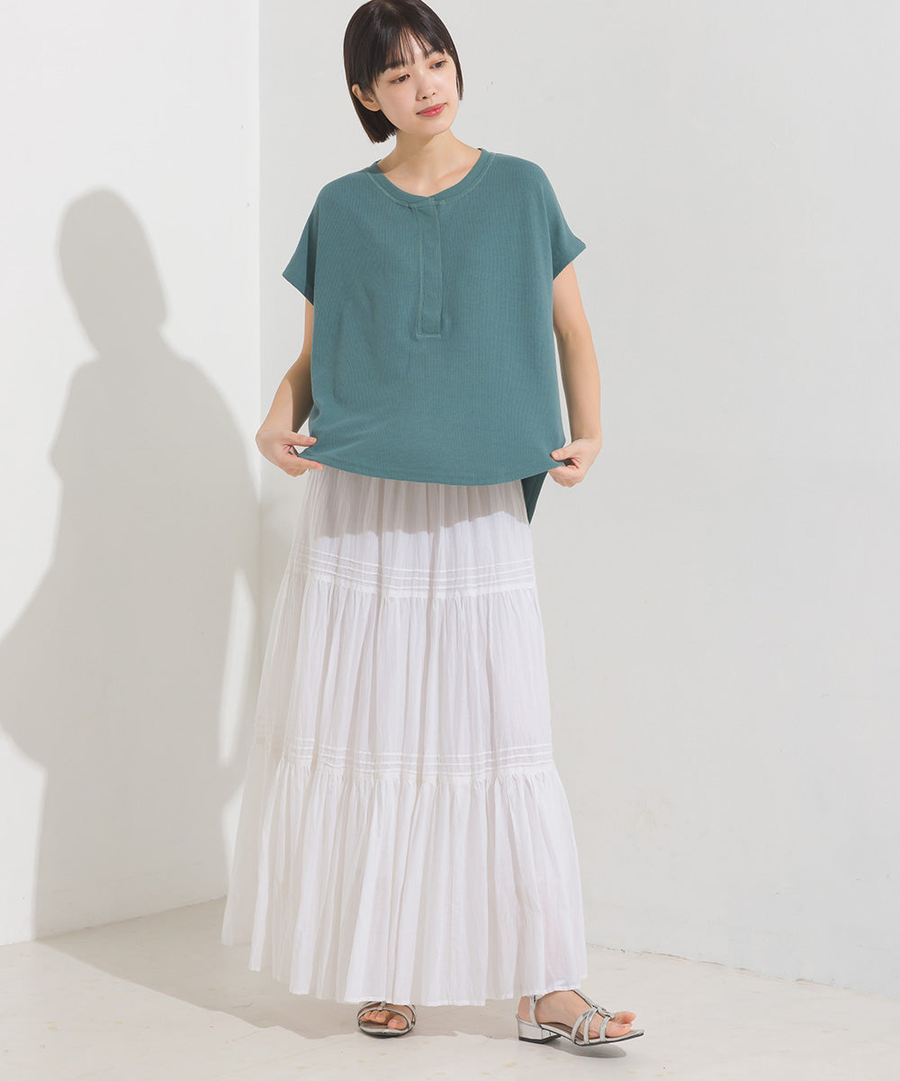【OMNES Another Edition】ベアワッフルヘンリーネックトップス【7120-5055】