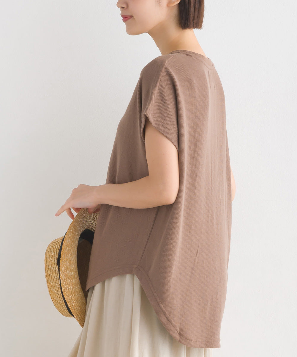 【OMNES Another Edition】ベアワッフルヘンリーネックトップス【7120-5055】