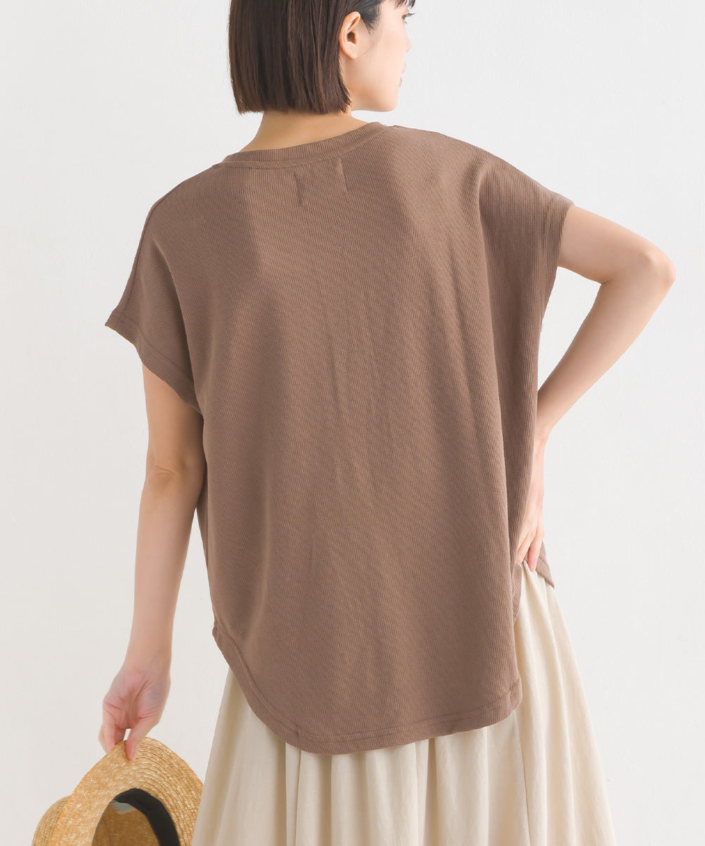【OMNES Another Edition】ベアワッフルヘンリーネックトップス【7120-5055】