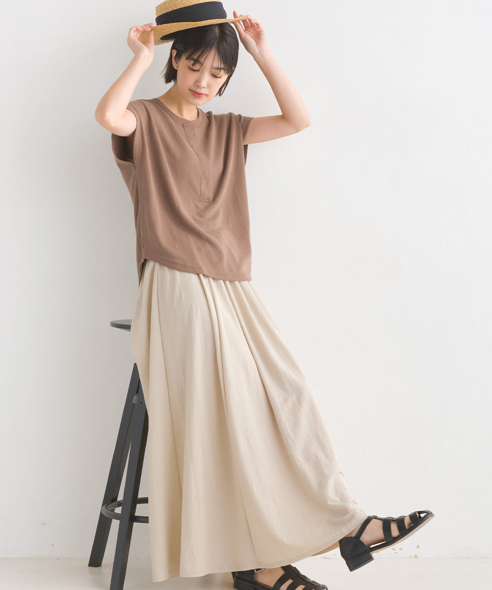 【OMNES Another Edition】ベアワッフルヘンリーネックトップス【7120-5055】