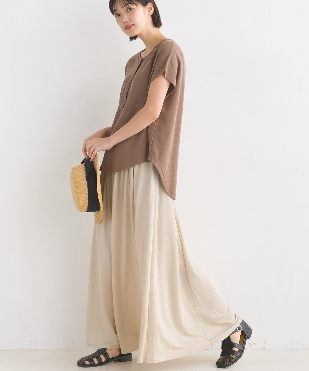 【OMNES Another Edition】ベアワッフルヘンリーネックトップス【7120-5055】