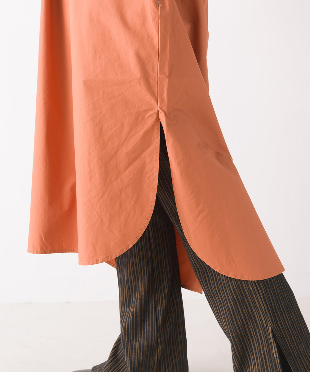 【OMNES Another Edition】コットン 後ろあきシャツワンピース【7120-9006】