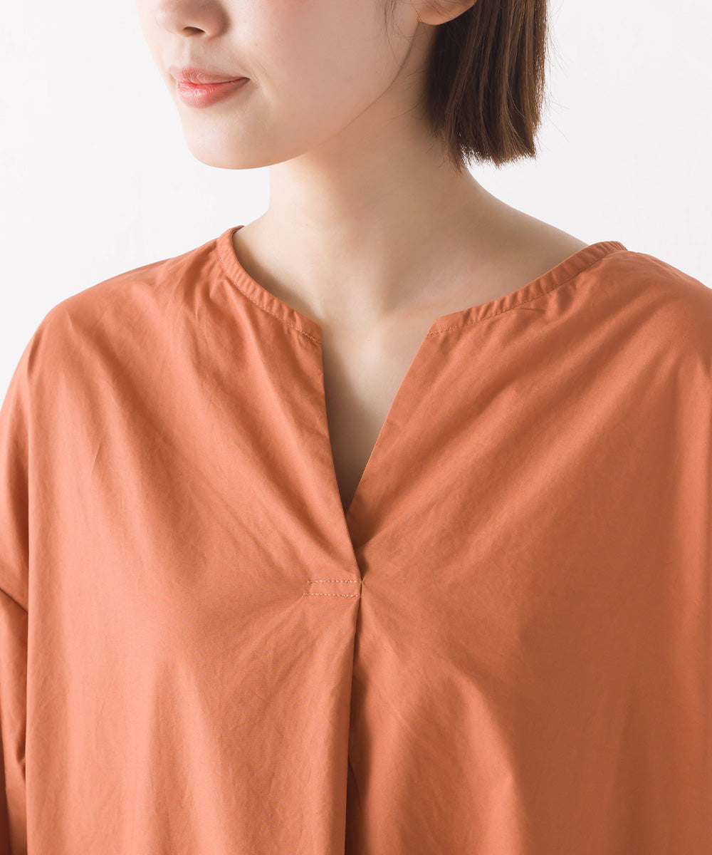 【OMNES Another Edition】コットン 後ろあきシャツワンピース【7120-9006】