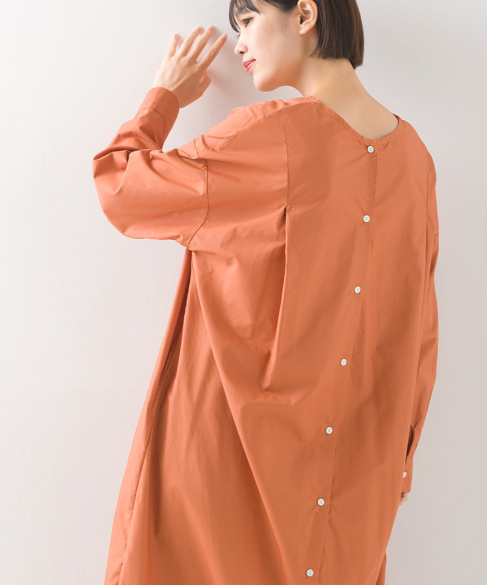 【OMNES Another Edition】コットン 後ろあきシャツワンピース【7120-9006】