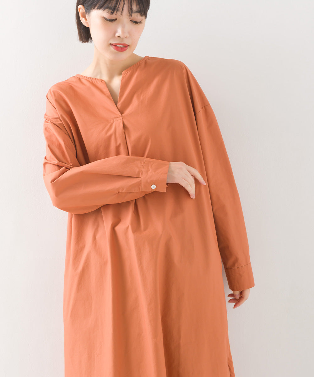 【OMNES Another Edition】コットン 後ろあきシャツワンピース【7120-9006】