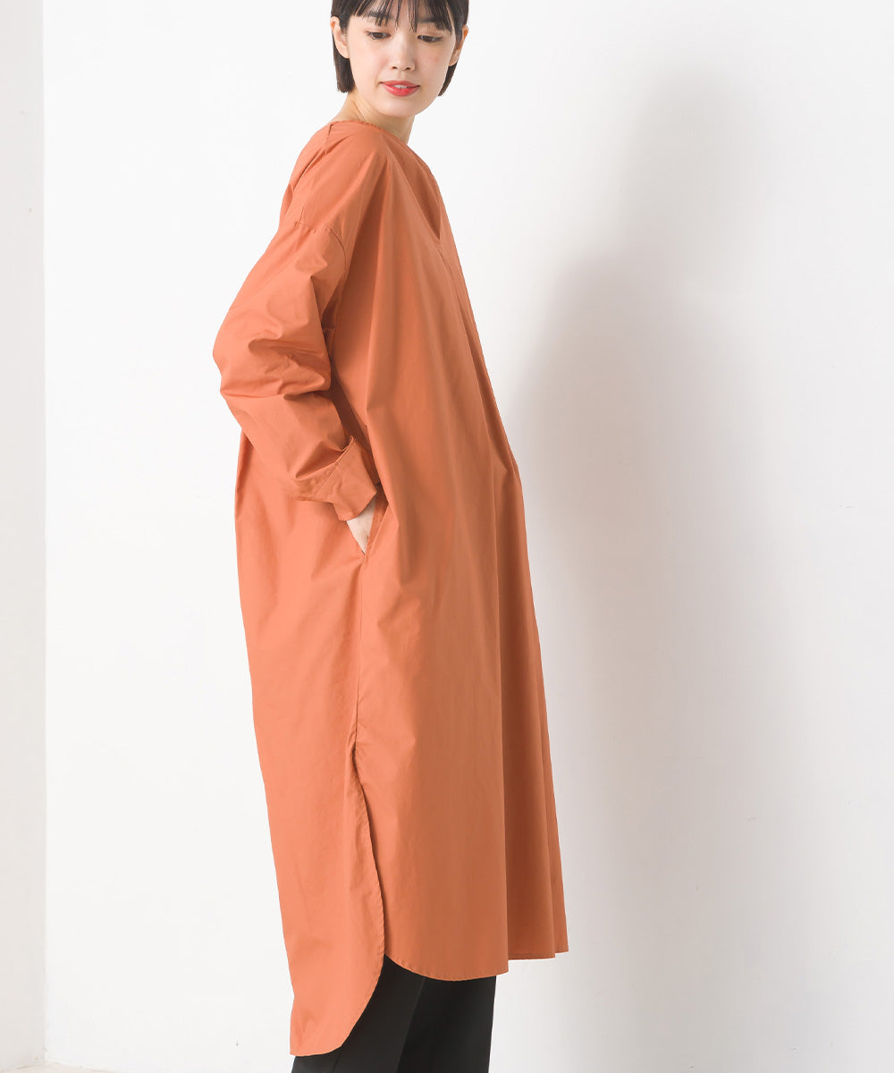 【OMNES Another Edition】コットン 後ろあきシャツワンピース【7120-9006】