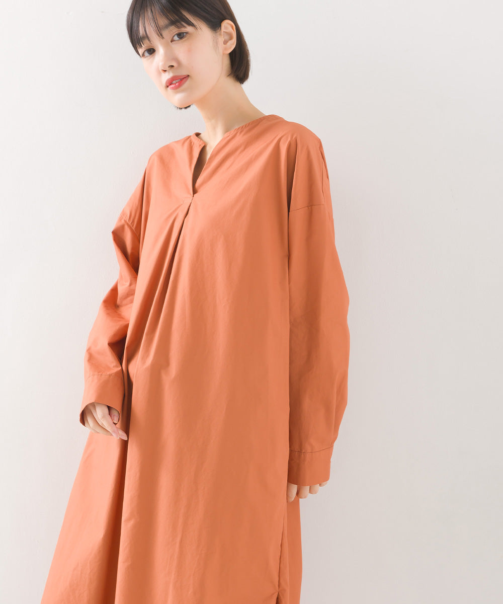 【OMNES Another Edition】コットン 後ろあきシャツワンピース【7120-9006】
