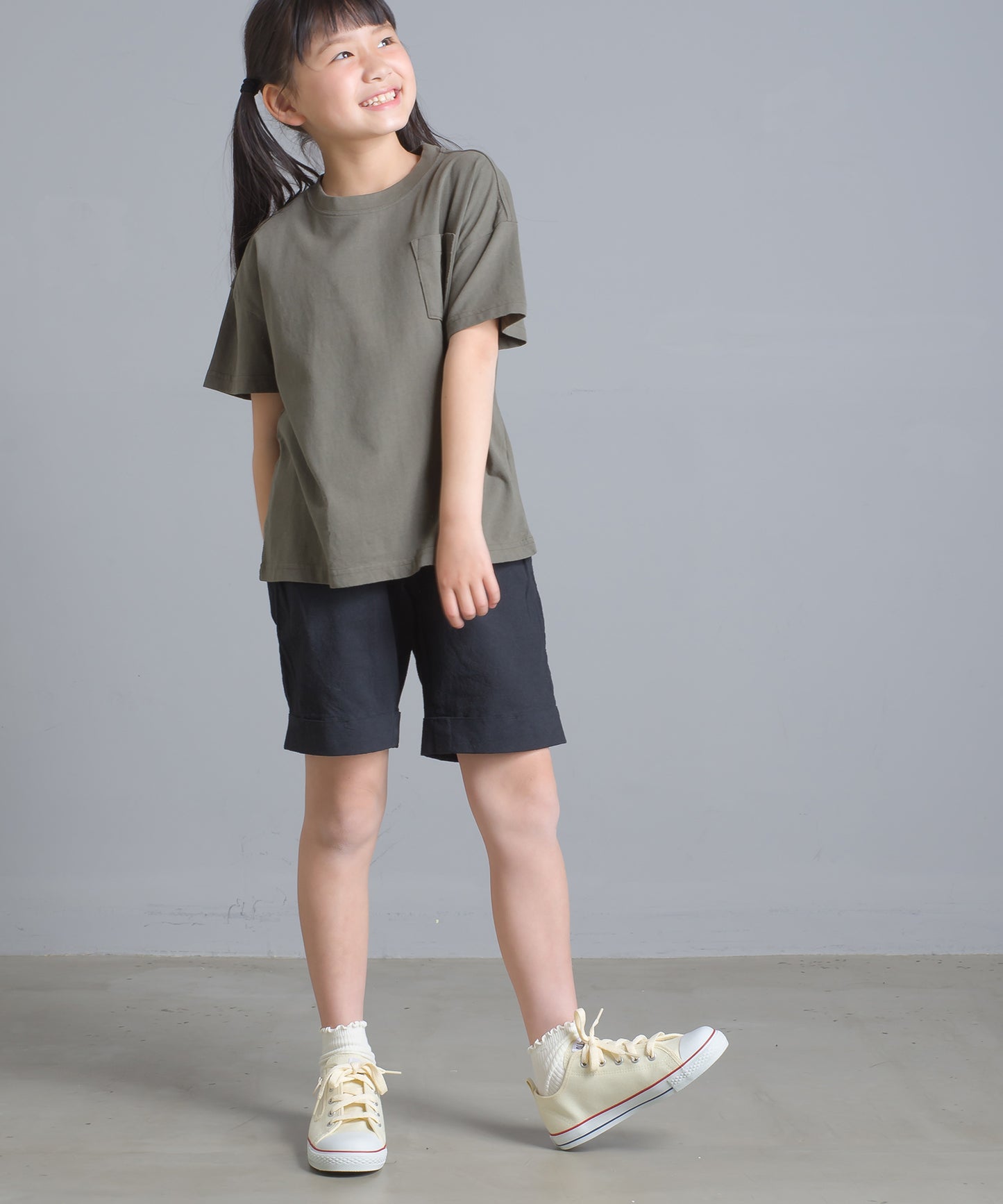 【OMNES Another Edition】キッズ 製品染め コットンイージーパンツ【7121-2045】