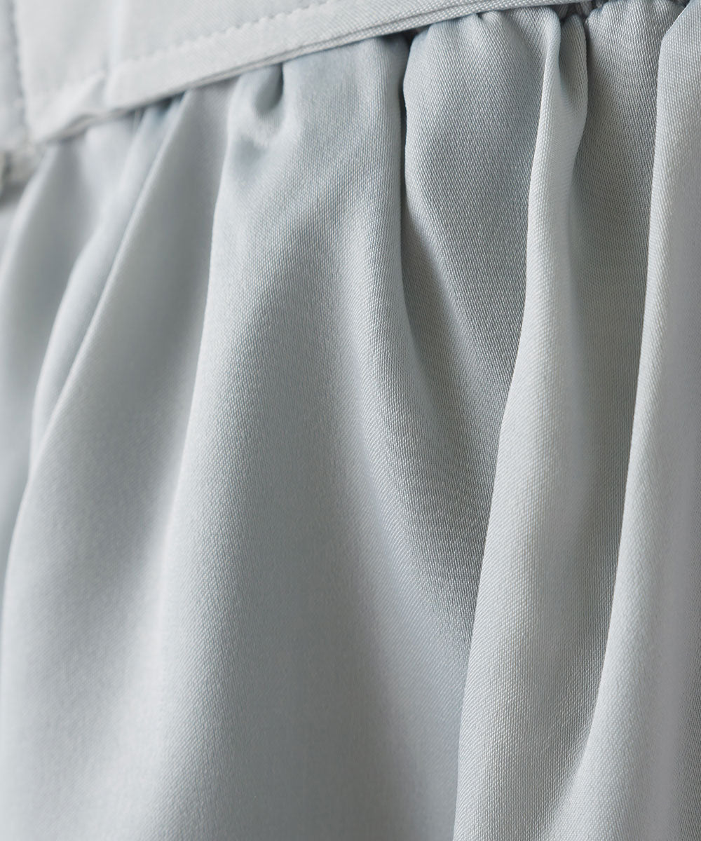 【OMNES Another Edition】サテンベルト付きギャザーワイドイージーパンツ【7121-2069】