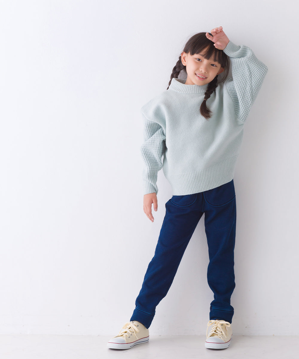 【OMNES】キッズ ストレッチ裏シャギー起毛ロングパンツ【7121-2087】