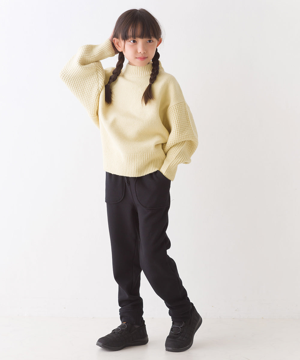 【OMNES】キッズ ストレッチ裏シャギー起毛ロングパンツ【7121-2087】