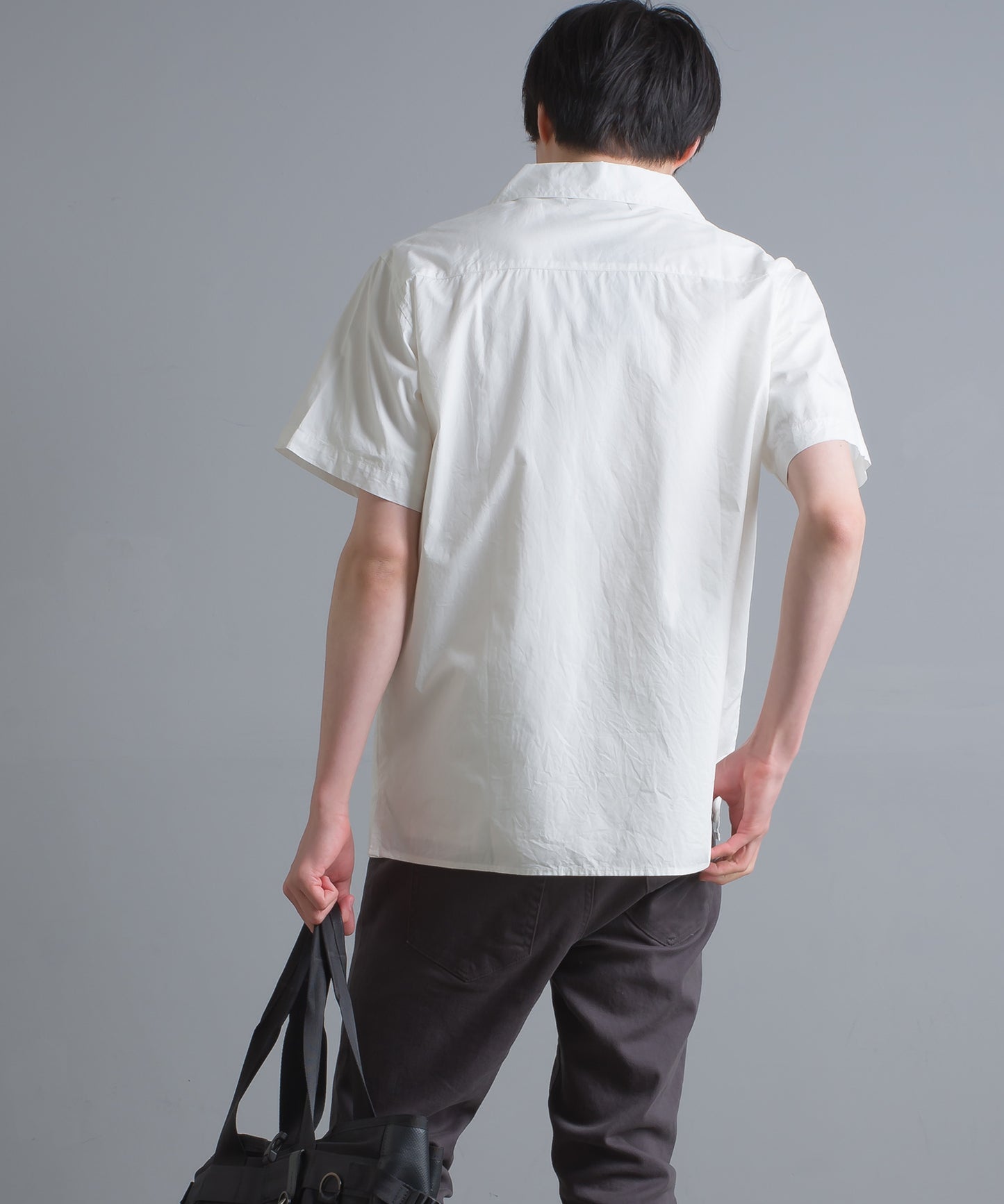 【OMNES Another Edition】メンズ 製品洗いタイプライターオープンカラー半袖シャツ【7121-4066】