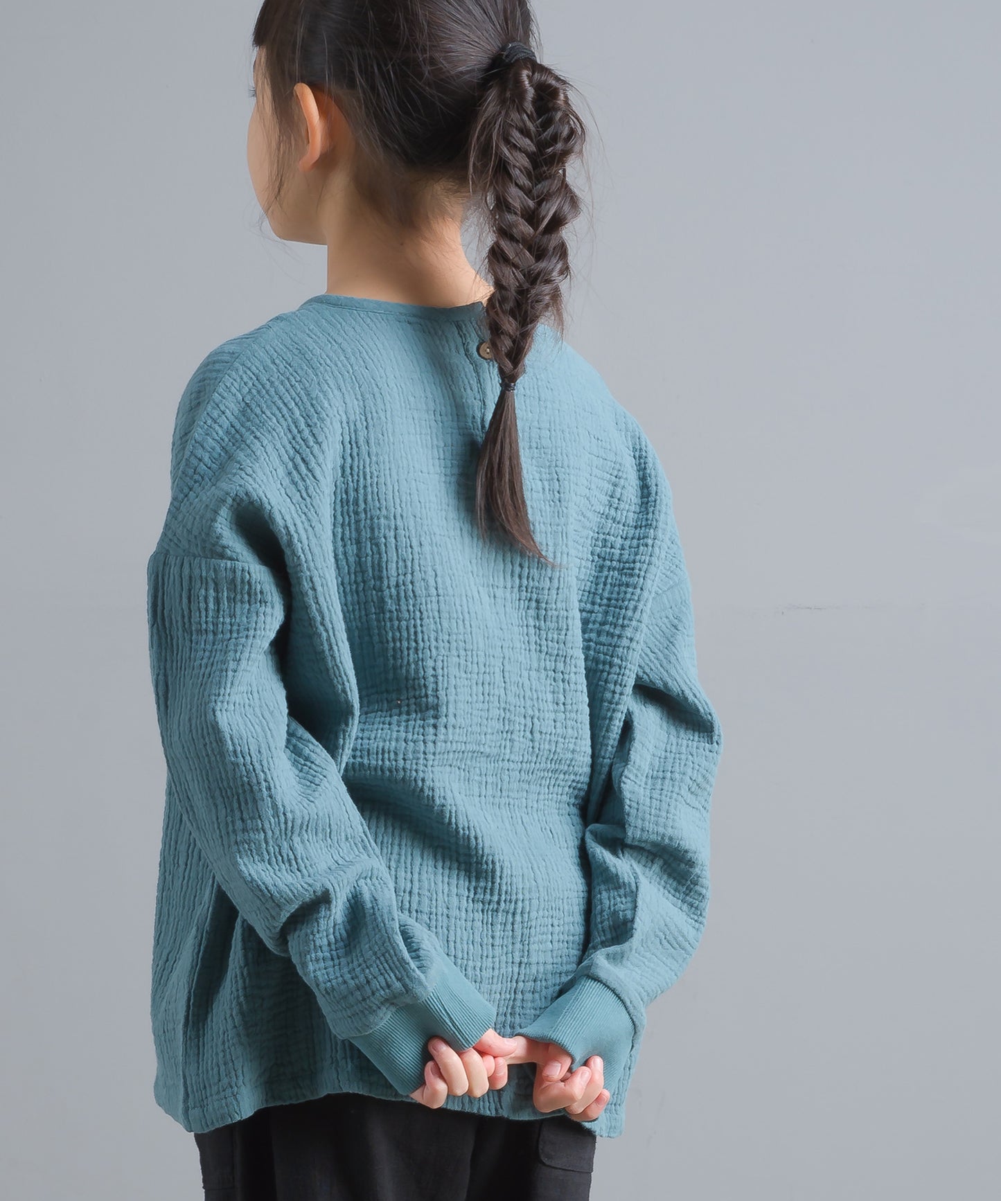【OMNES Another Edition】キッズ ダブルガーゼ ポケット付き長袖プルオーバー【7121-5165】