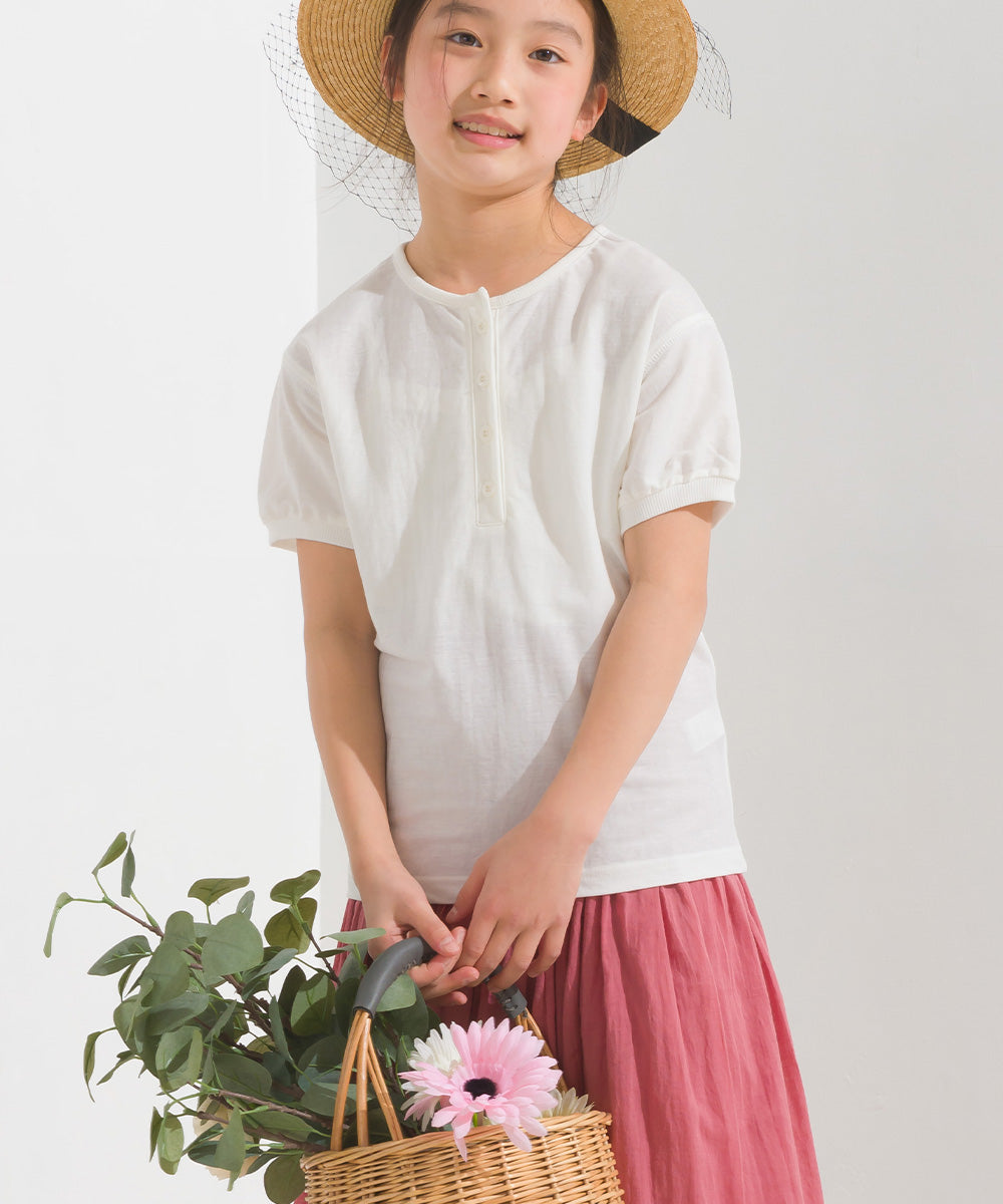 【OMNES Another Edition】キッズ 接触冷感レーヨンナイロンヘンリーネックTシャツ【7121-5191】
