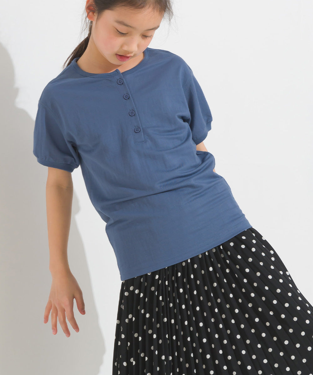 【OMNES Another Edition】キッズ 接触冷感レーヨンナイロンヘンリーネックTシャツ【7121-5191】