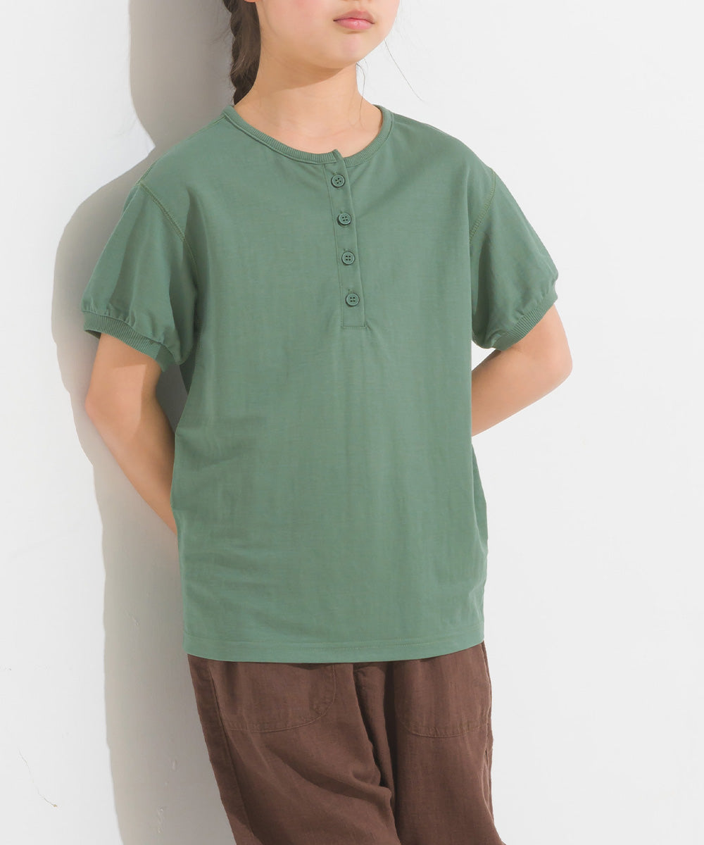 【OMNES Another Edition】キッズ 接触冷感レーヨンナイロンヘンリーネックTシャツ【7121-5191】