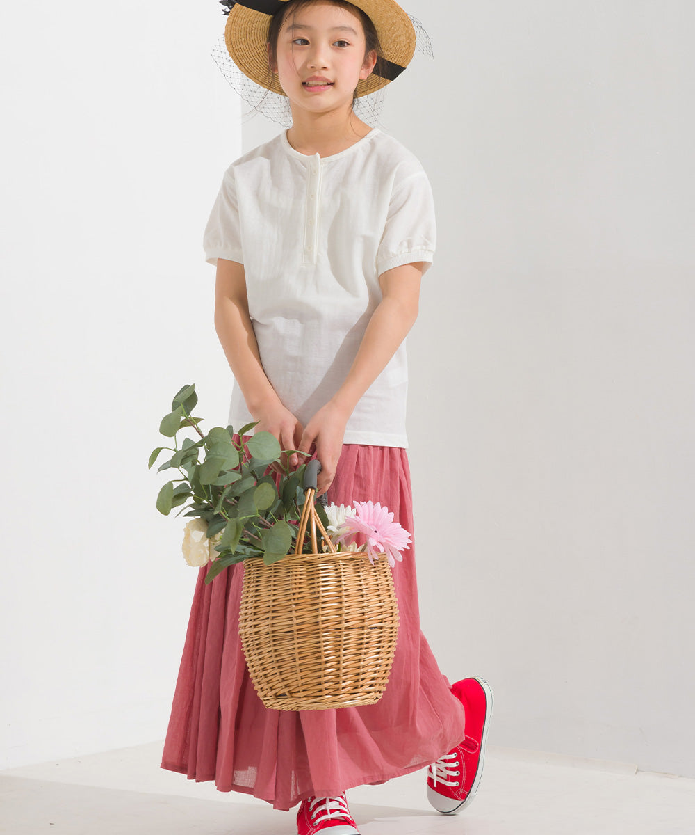 【OMNES Another Edition】キッズ 接触冷感レーヨンナイロンヘンリーネックTシャツ【7121-5191】