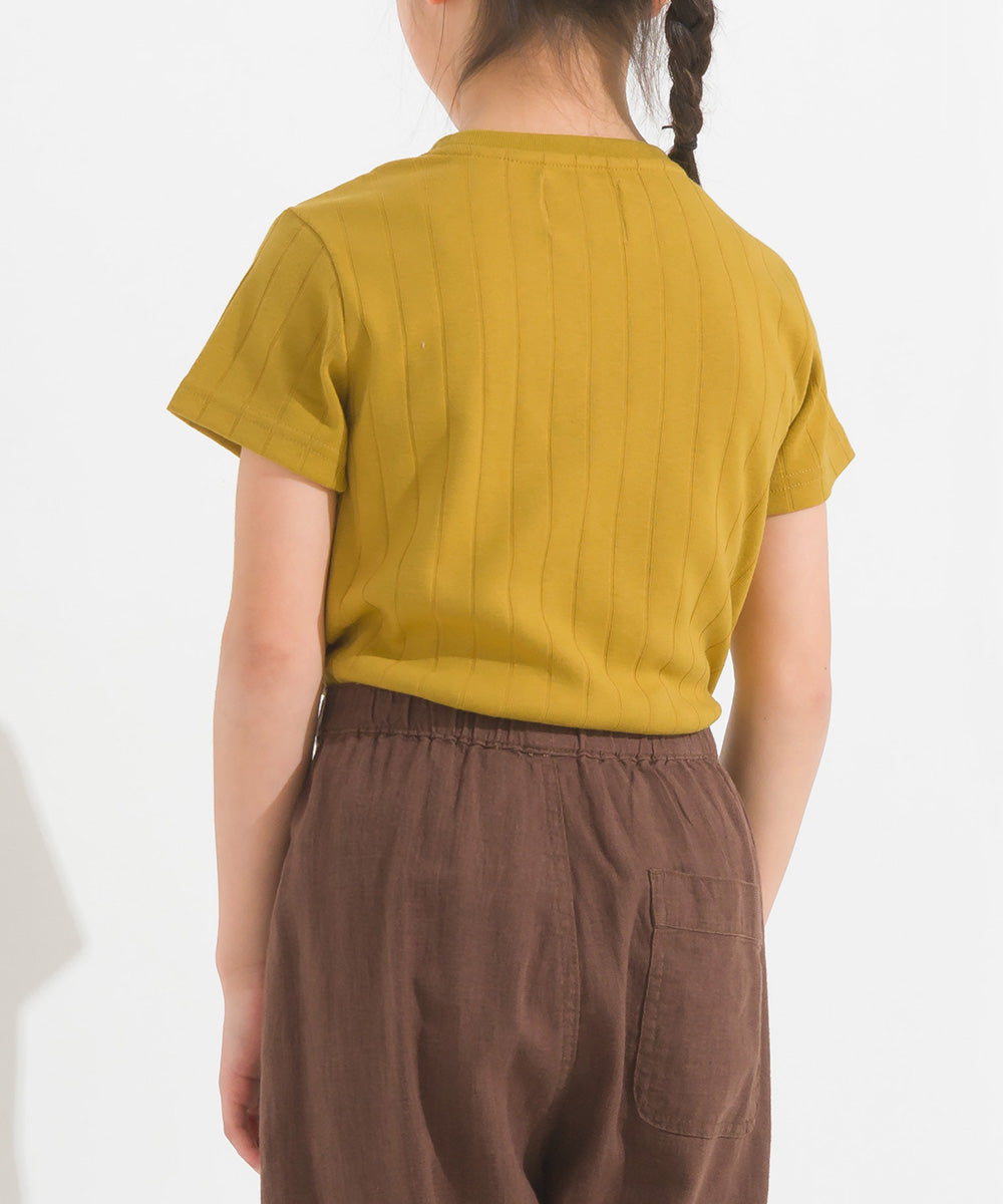 【OMNES Another Edition】キッズ汗染み防止リブポケット付き裾ラウンドTシャツ【7121-5192】