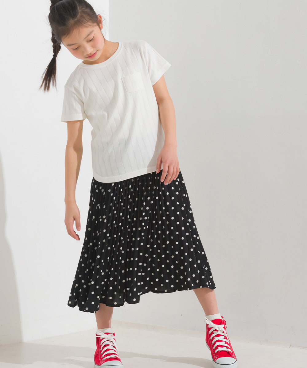 【OMNES Another Edition】キッズ汗染み防止リブポケット付き裾ラウンドTシャツ【7121-5192】