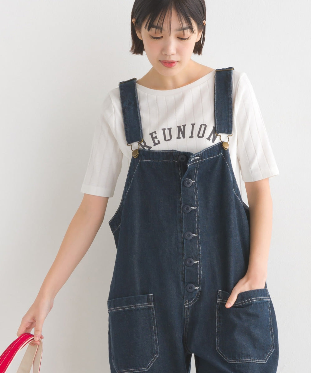 【OMNES Another Edition】汗染み防止リブロゴプリント半袖Tシャツ REUNION【7121-5197】