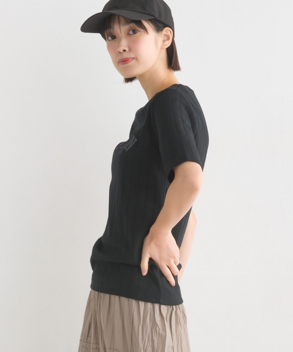 【OMNES Another Edition】汗染み防止リブロゴプリント半袖Tシャツ REUNION【7121-5197】
