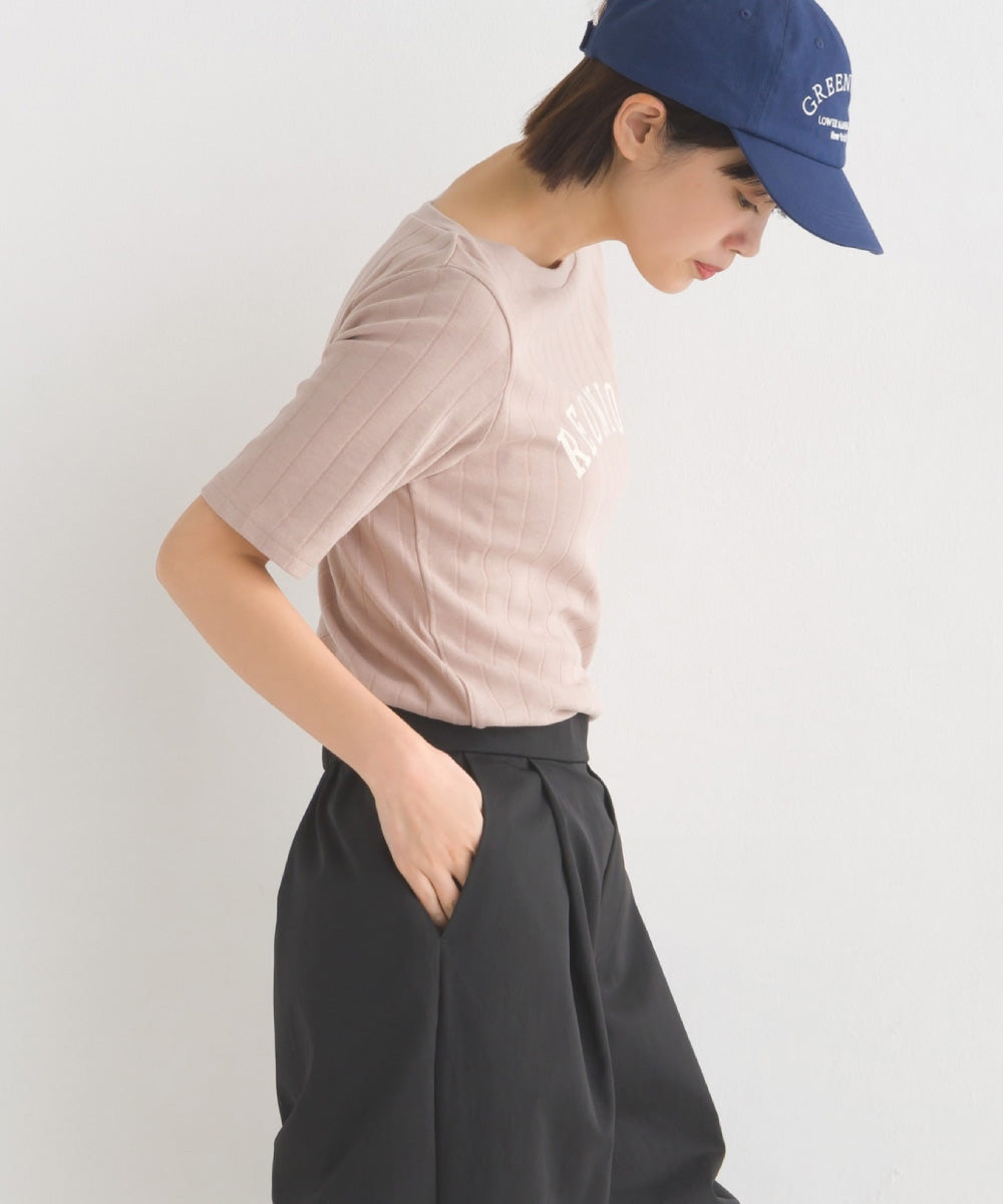 【OMNES Another Edition】汗染み防止リブロゴプリント半袖Tシャツ REUNION【7121-5197】