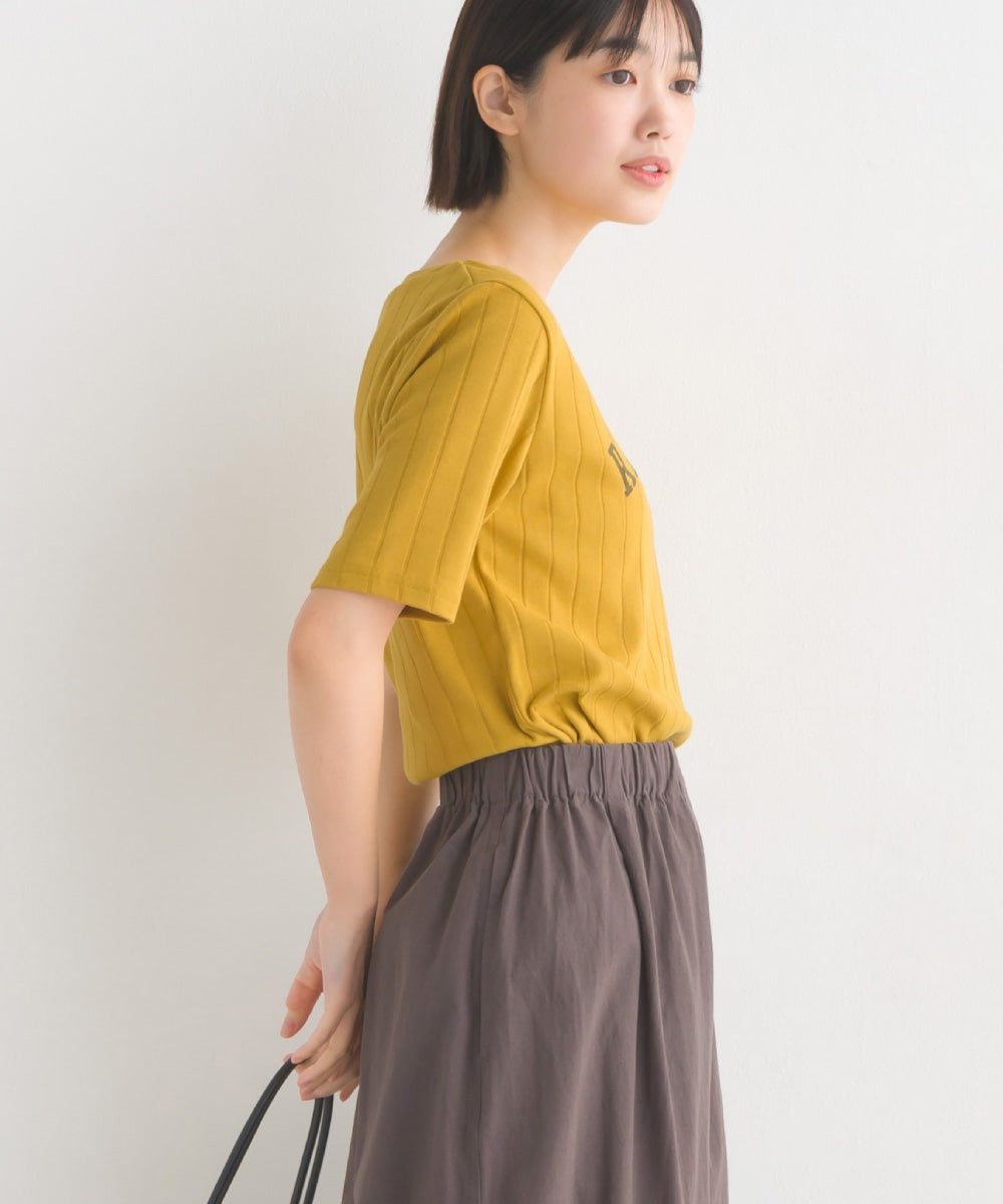 【OMNES Another Edition】汗染み防止リブロゴプリント半袖Tシャツ REUNION【7121-5197】