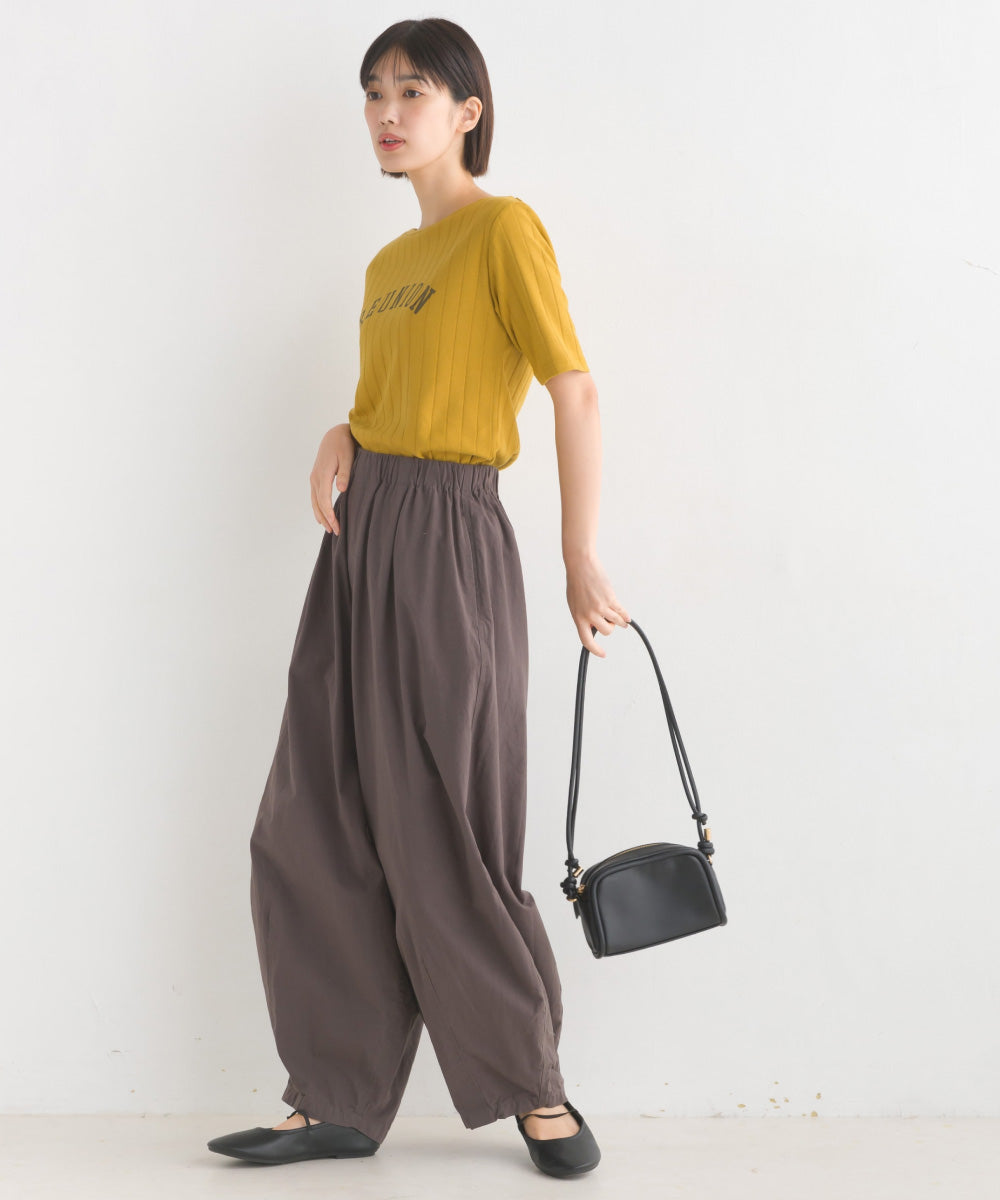 【OMNES Another Edition】汗染み防止リブロゴプリント半袖Tシャツ REUNION【7121-5197】