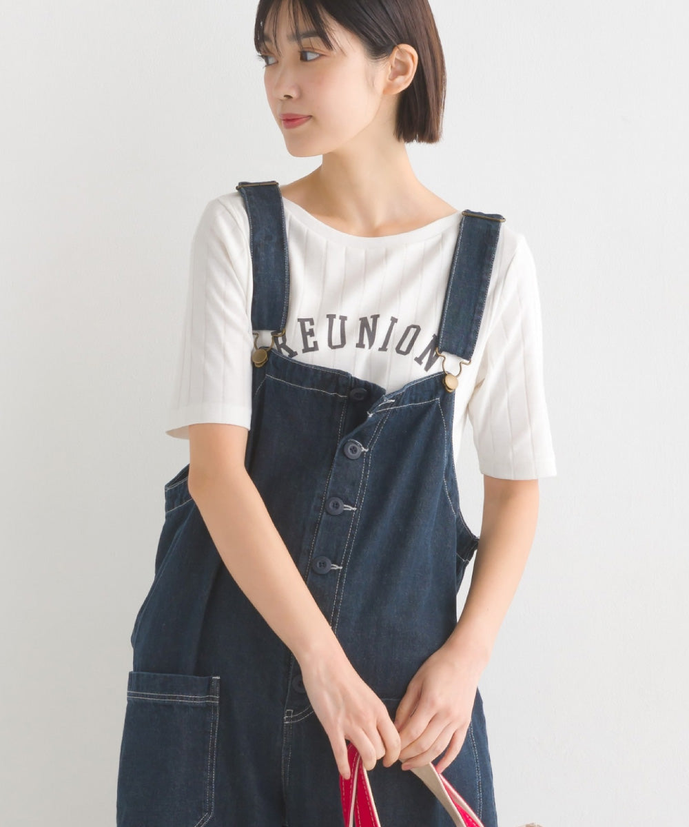 【OMNES Another Edition】汗染み防止リブロゴプリント半袖Tシャツ REUNION【7121-5197】