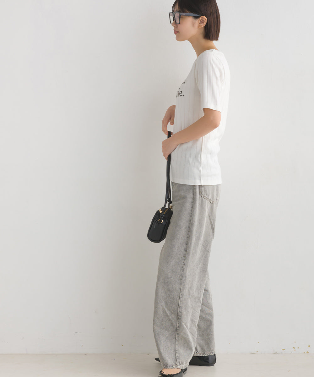 【OMNES Another Edition】汗染み防止リブロゴプリント半袖Tシャツ Je mets【7121-5198】
