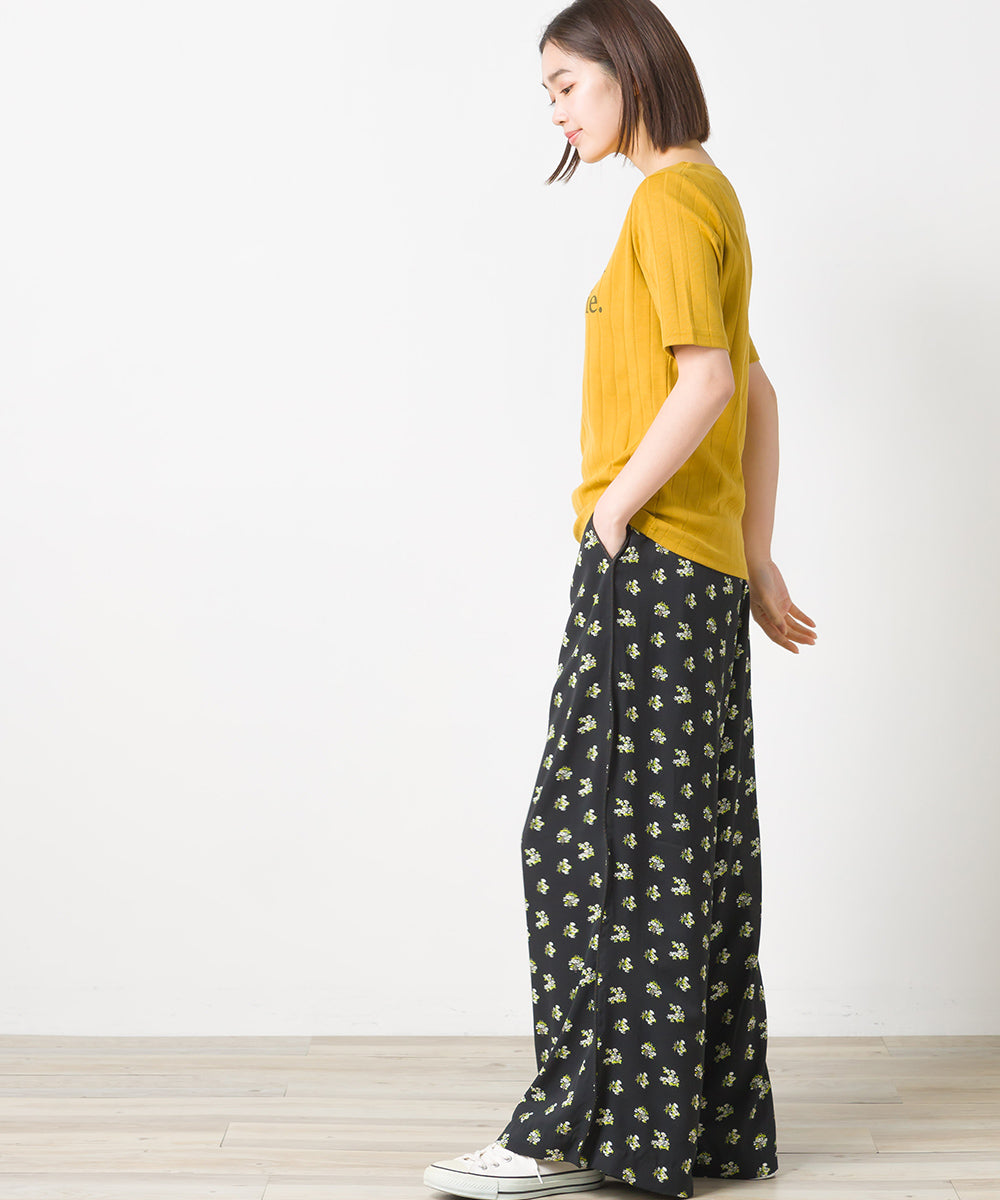 【OMNES Another Edition】汗染み防止リブロゴプリント半袖Tシャツ Je mets【7121-5198】