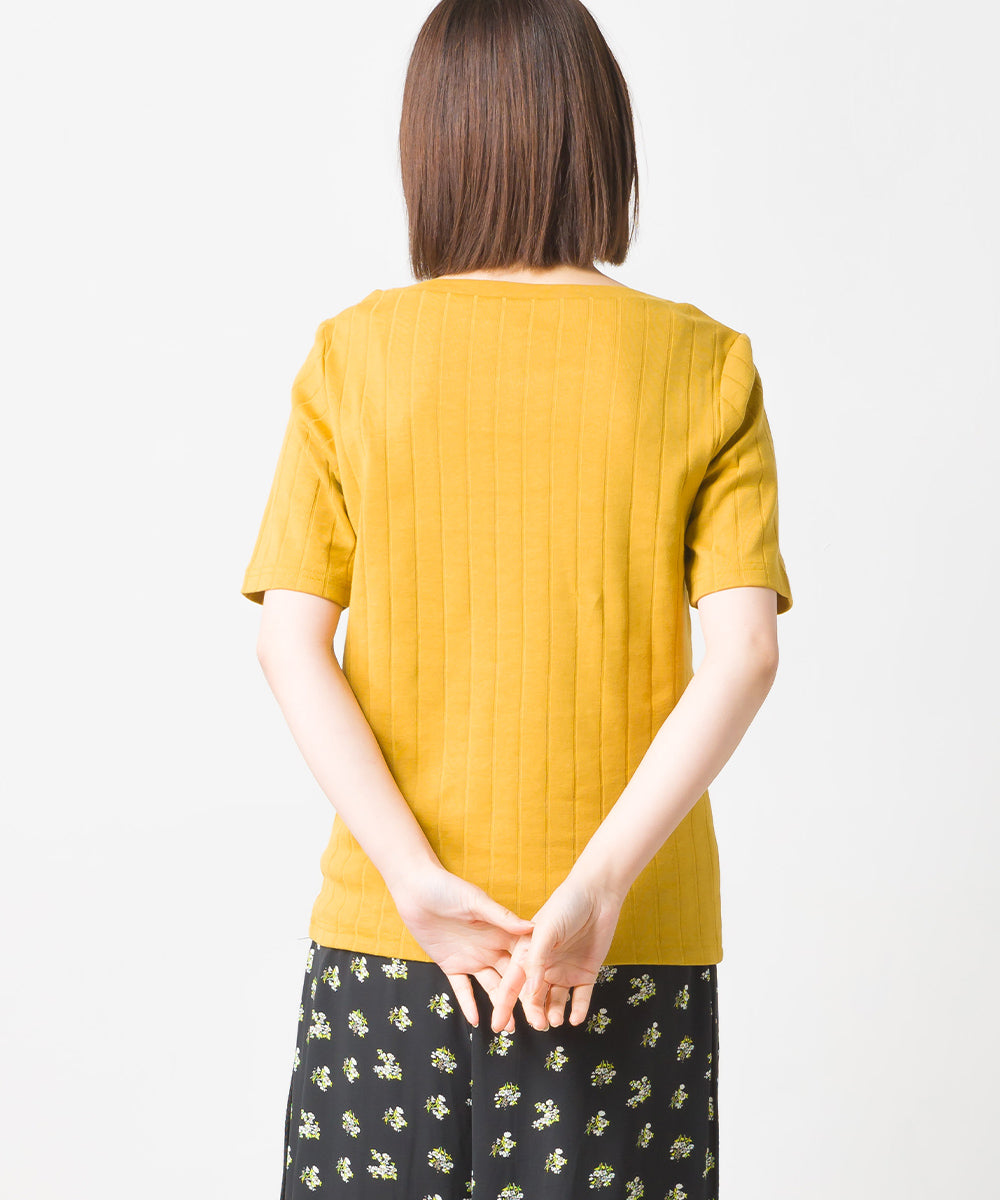 【OMNES Another Edition】汗染み防止リブロゴプリント半袖Tシャツ Je mets【7121-5198】