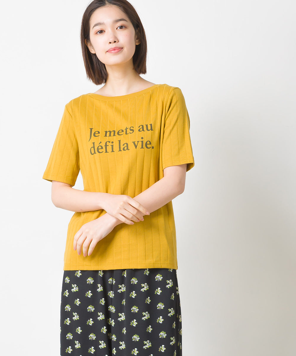 【OMNES Another Edition】汗染み防止リブロゴプリント半袖Tシャツ Je mets【7121-5198】