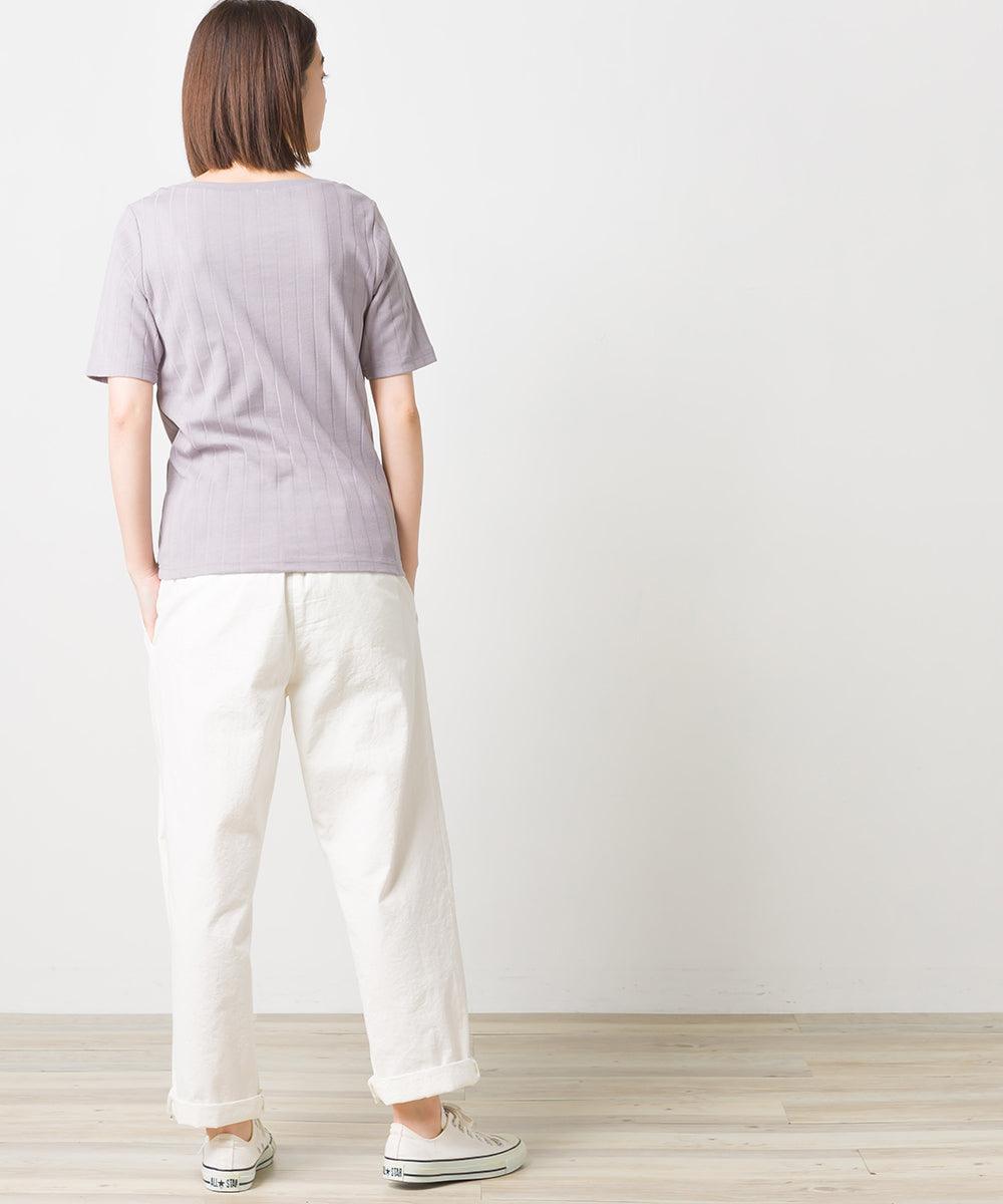 【OMNES Another Edition】汗染み防止リブロゴプリント半袖Tシャツ Je mets【7121-5198】