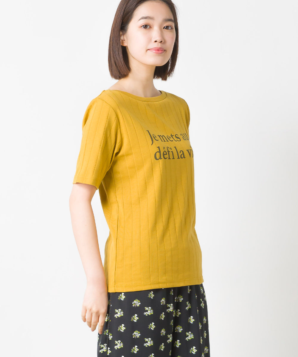 【OMNES Another Edition】汗染み防止リブロゴプリント半袖Tシャツ Je mets【7121-5198】