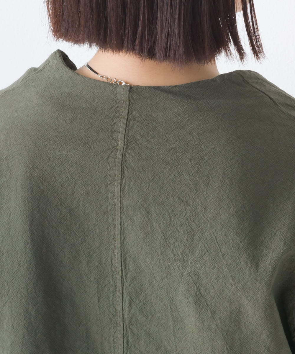 【OMNES Another Edition】製品染め コットンノーカラージャケット【7121-7037】