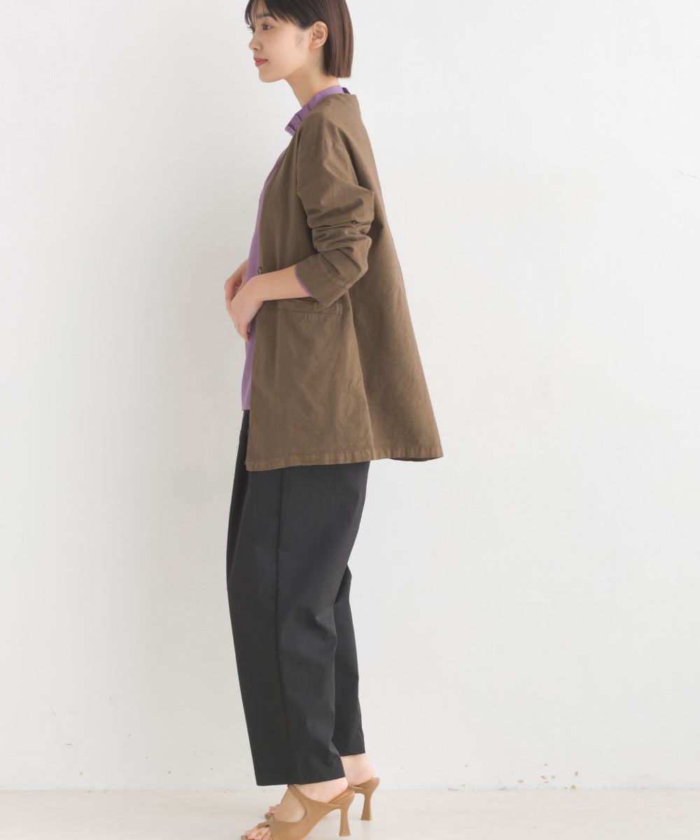 【OMNES Another Edition】製品染め コットンノーカラージャケット【7121-7037】