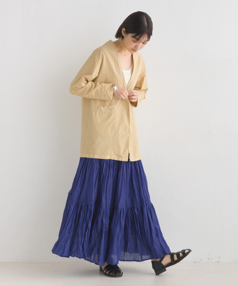 【OMNES Another Edition】製品染め コットンノーカラージャケット【7121-7037】