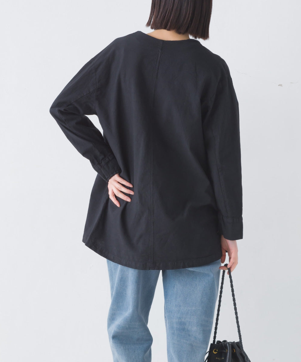 【OMNES Another Edition】製品染め コットンノーカラージャケット【7121-7037】