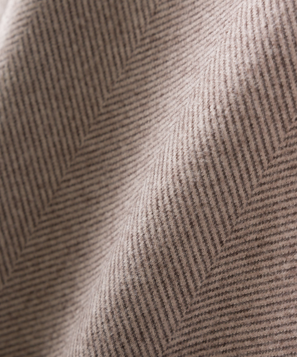 【OMNES】フェイクウールヘリンボーンオーバーサイズショートコート【7121-7072】