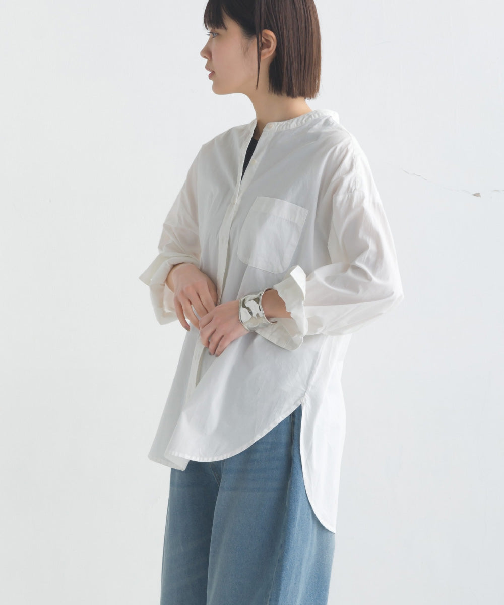 【OMNES】コットンブロードバンドカラー長袖シャツ【7122-4141】