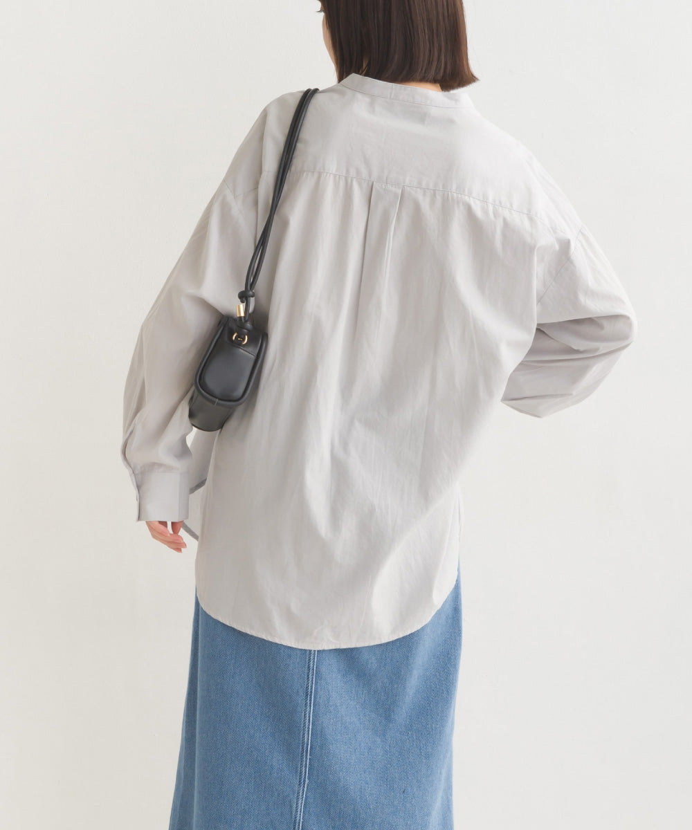 【OMNES】コットンブロードバンドカラー長袖シャツ【7122-4141】