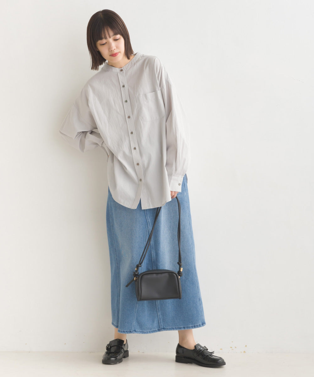 【OMNES】コットンブロードバンドカラー長袖シャツ【7122-4141】