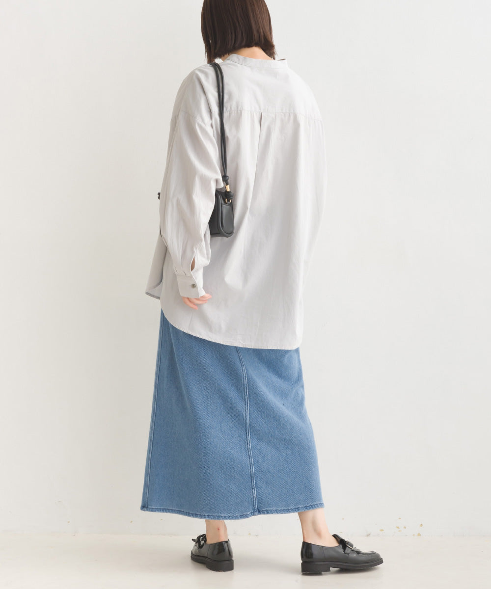 【OMNES】コットンブロードバンドカラー長袖シャツ【7122-4141】