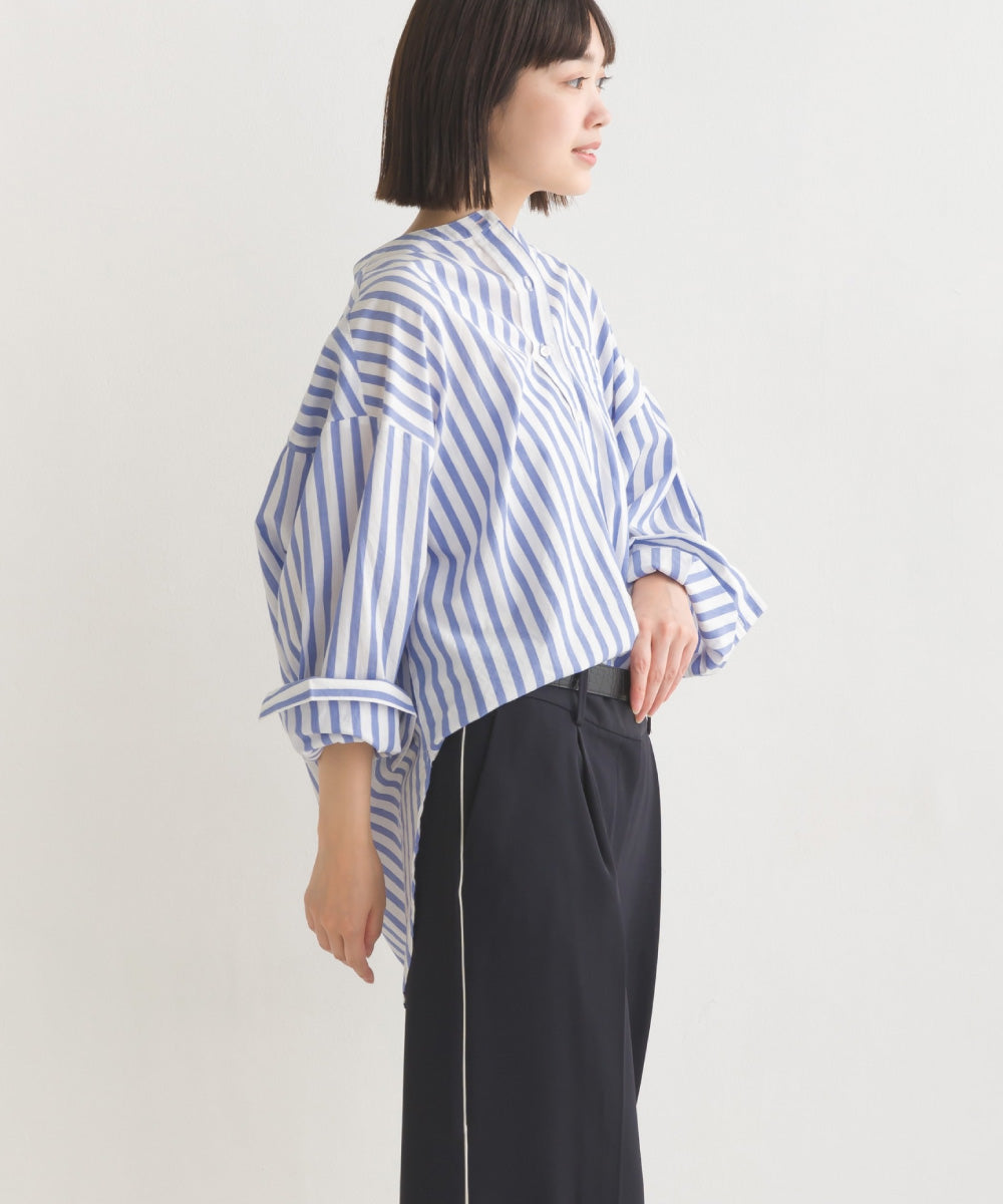 【OMNES】コットンブロードバンドカラー長袖シャツ【7122-4141】