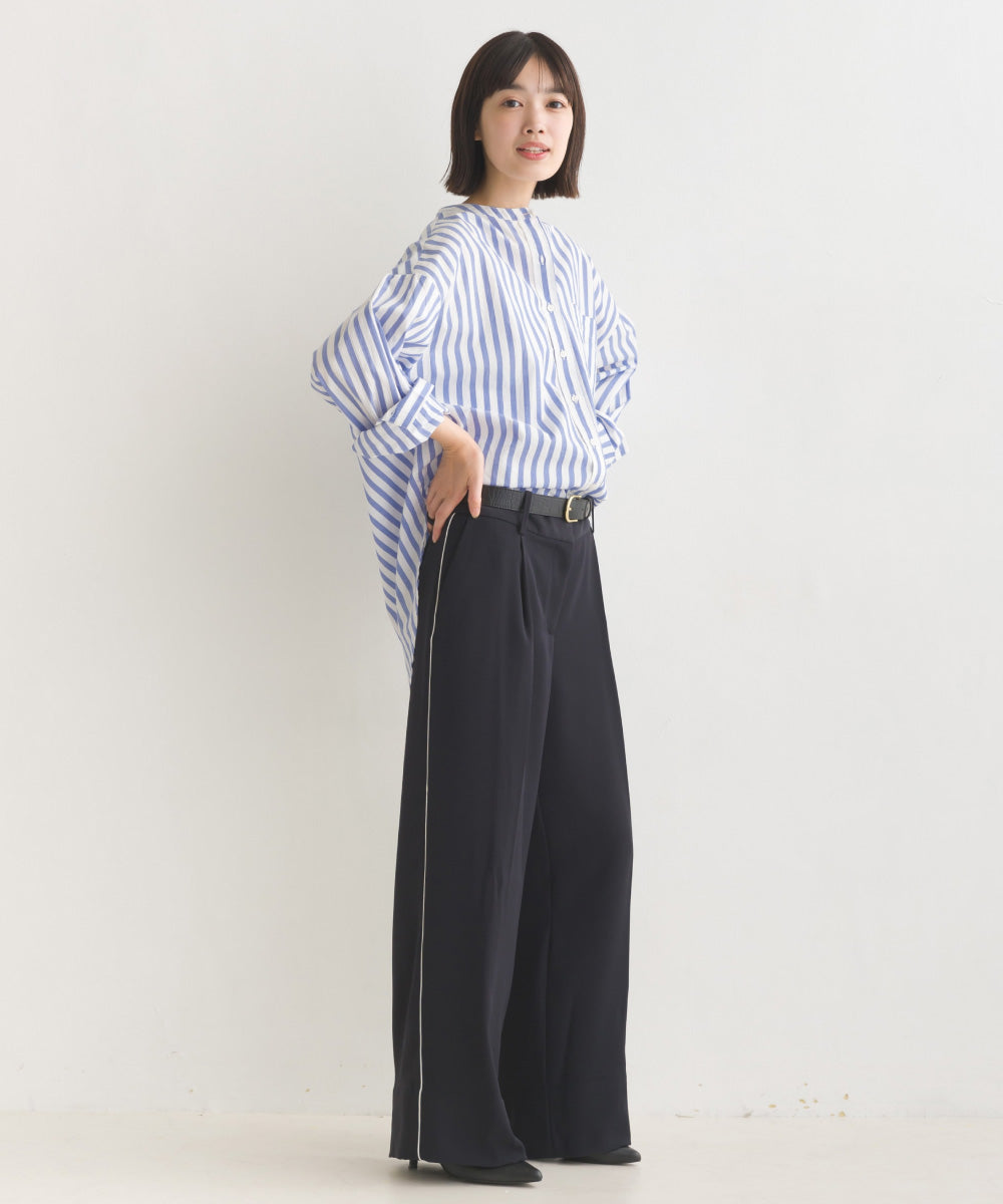 【OMNES】コットンブロードバンドカラー長袖シャツ【7122-4141】