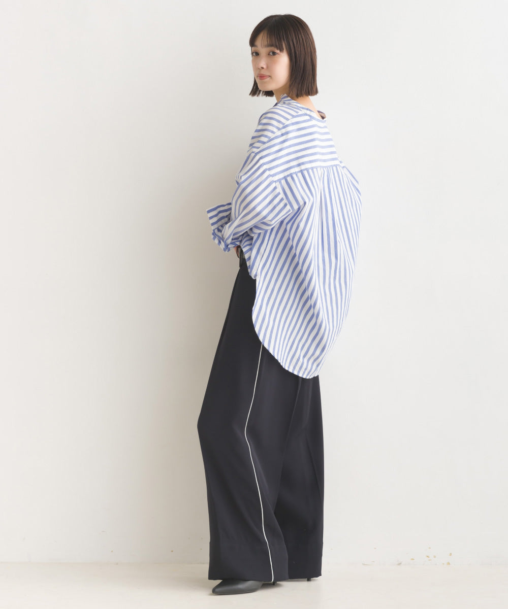 【OMNES】コットンブロードバンドカラー長袖シャツ【7122-4141】