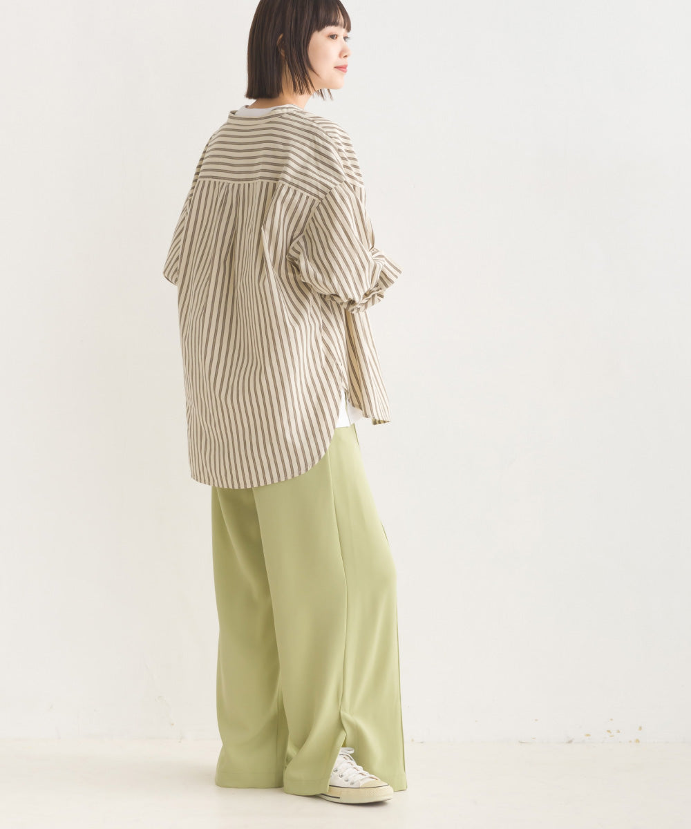 【OMNES】コットンブロードバンドカラー長袖シャツ【7122-4141】